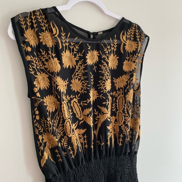 Free people Embroidered Black dress - Picture 4 of 8